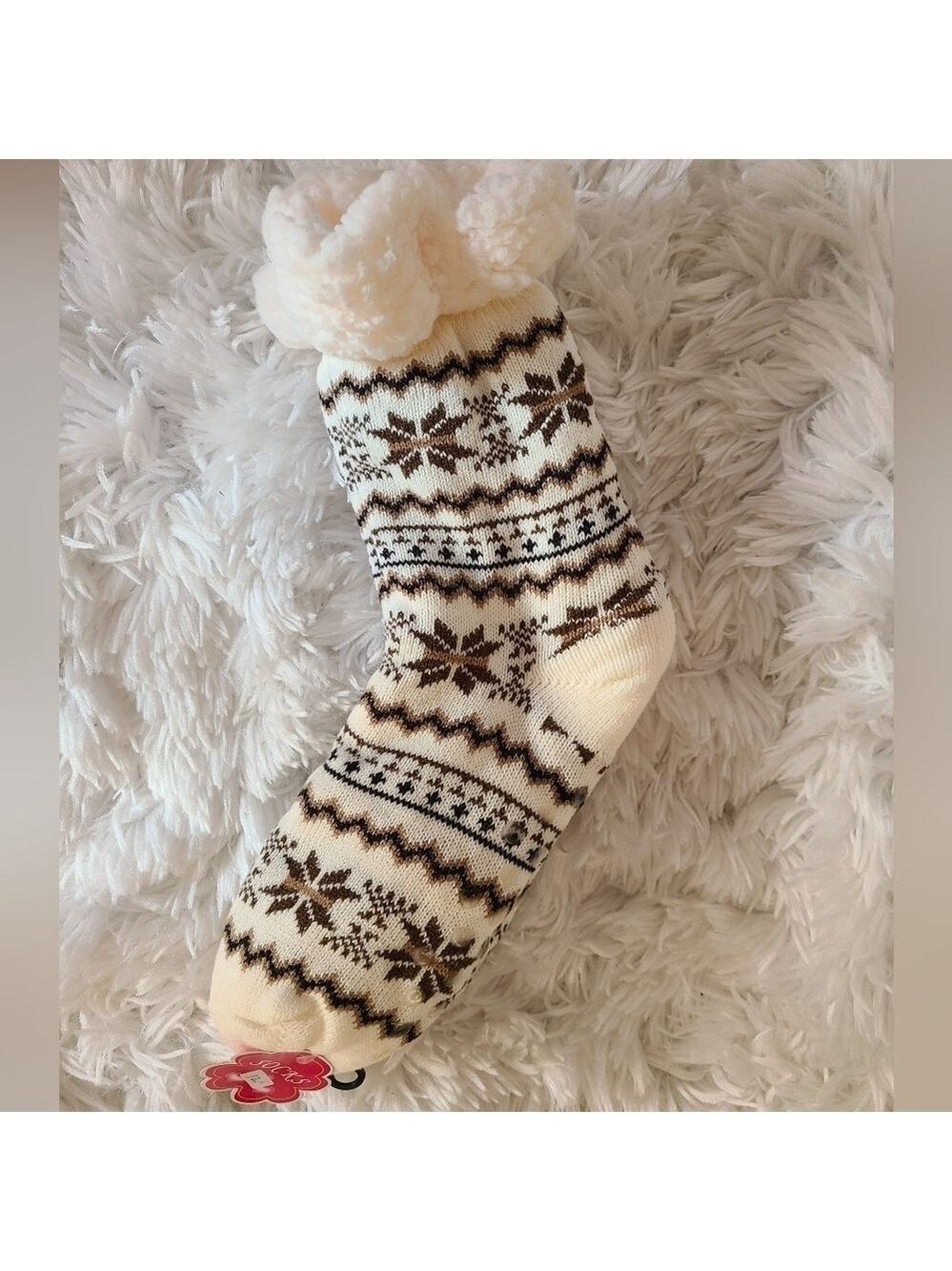 TRÏBE WINTER Thermal Fleece Lined Christmas Socks Size 9 NWT
